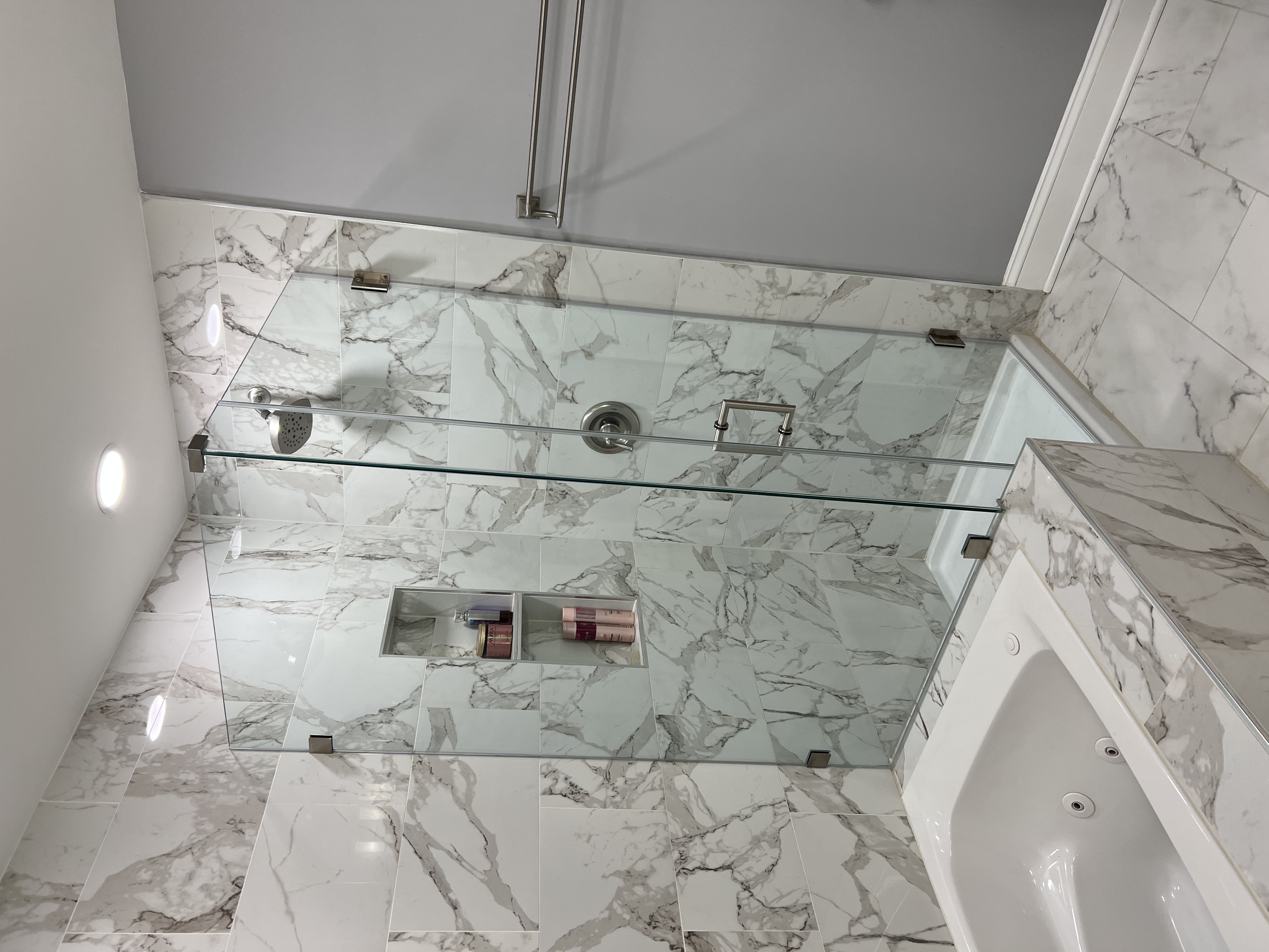 Custom frameless shower door installation in McLean-Tysons, VA