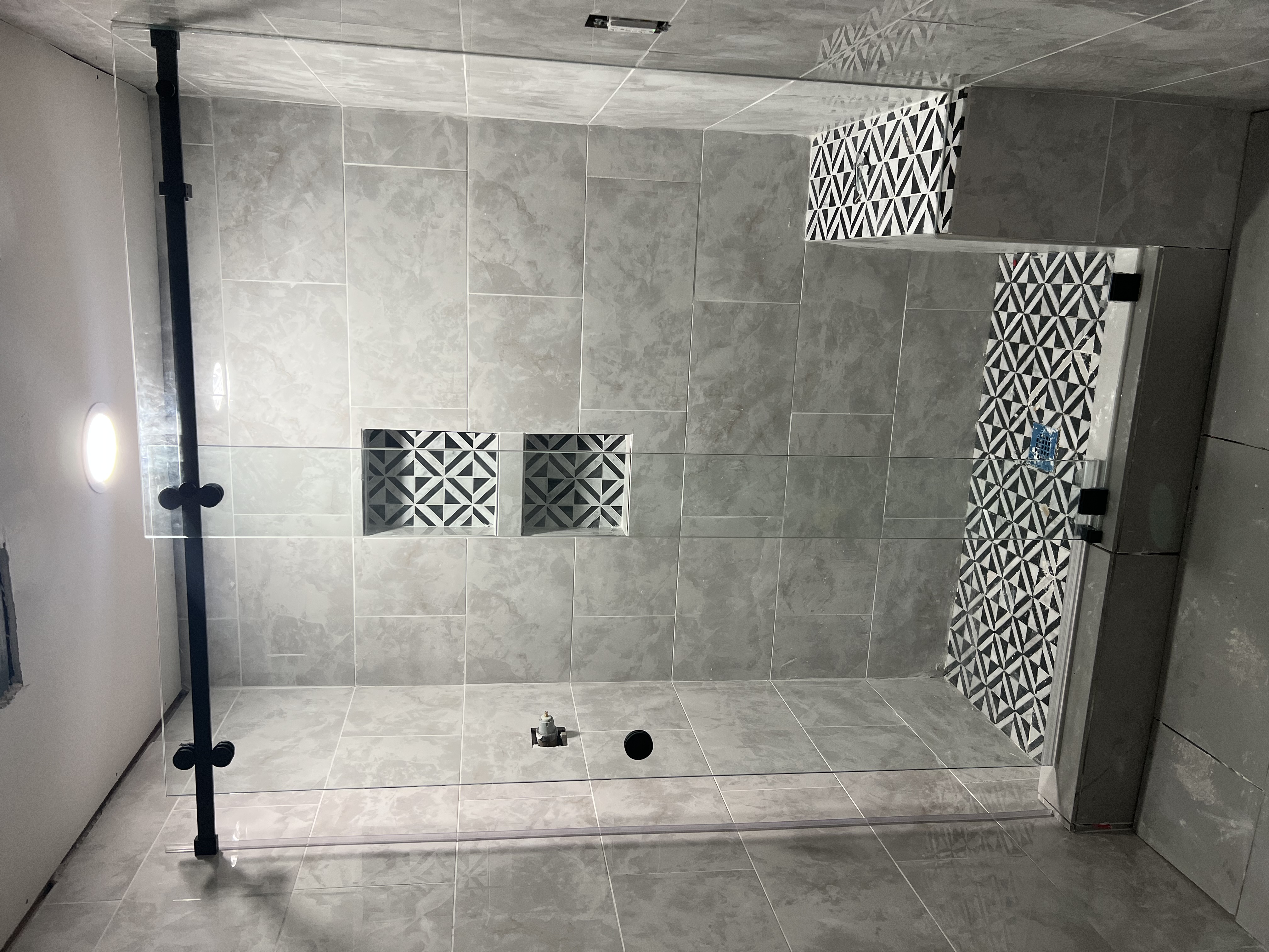 Sliding glass shower door project in Fairfax, Virginia